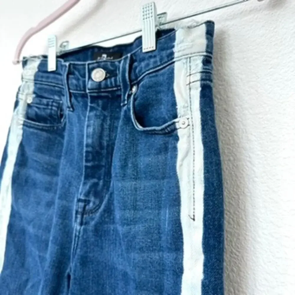 7 For All Mankind Distressed Jeans with Side Stripe, Size‎ 24